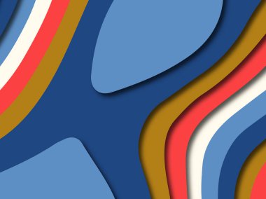 Renkli oyma sanat. Kağıt arka plan şekilleri kesim kağıdı ile kesin. İş sunumları, el ilanları, afişler, davetler için şablon tasarım düzen