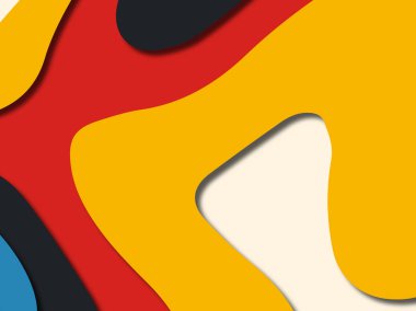 Renkli oyma sanat. Kağıt arka plan şekilleri kesim kağıdı ile kesin. İş sunumları, el ilanları, afişler, davetler için şablon tasarım düzen