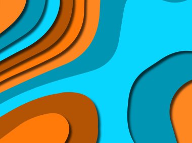 Renkli oyma sanat. Kağıt arka plan şekilleri kesim kağıdı ile kesin. İş sunumları, el ilanları, afişler, davetler için şablon tasarım düzen