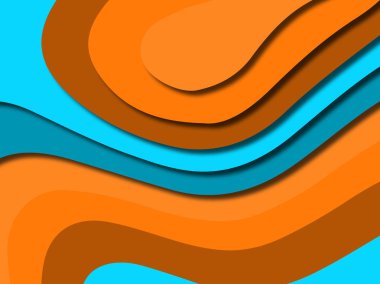 Renkli oyma sanat. Kağıt arka plan şekilleri kesim kağıdı ile kesin. İş sunumları, el ilanları, afişler, davetler için şablon tasarım düzen