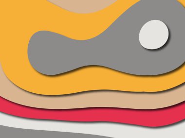 Renkli oyma sanat. Kağıt arka plan şekilleri kesim kağıdı ile kesin. İş sunumları, el ilanları, afişler, davetler için şablon tasarım düzen