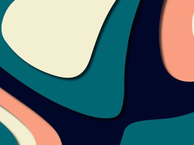 Renkli oyma sanat. Kağıt arka plan şekilleri kesim kağıdı ile kesin. İş sunumları, el ilanları, afişler, davetler için şablon tasarım düzen