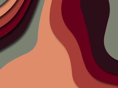 Renkli oyma sanat. Kağıt arka plan şekilleri kesim kağıdı ile kesin. İş sunumları, el ilanları, afişler, davetler için şablon tasarım düzen