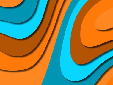 Renkli oyma sanat. Kağıt arka plan şekilleri kesim kağıdı ile kesin. İş sunumları, el ilanları, afişler, davetler için şablon tasarım düzen