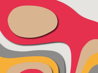 Renkli oyma sanat. Kağıt arka plan şekilleri kesim kağıdı ile kesin. İş sunumları, el ilanları, afişler, davetler için şablon tasarım düzen