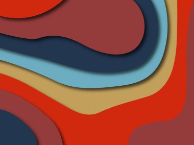 Renkli oyma sanat. Kağıt arka plan şekilleri kesim kağıdı ile kesin. İş sunumları, el ilanları, afişler, davetler için şablon tasarım düzen