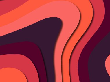 Renkli oyma sanat. Kağıt arka plan şekilleri kesim kağıdı ile kesin. İş sunumları, el ilanları, afişler, davetler için şablon tasarım düzen