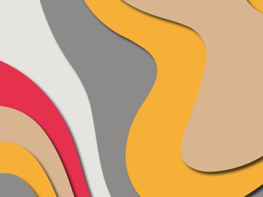 Renkli oyma sanat. Kağıt arka plan şekilleri kesim kağıdı ile kesin. İş sunumları, el ilanları, afişler, davetler için şablon tasarım düzen