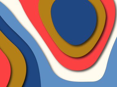 Renkli oyma sanat. Kağıt arka plan şekilleri kesim kağıdı ile kesin. İş sunumları, el ilanları, afişler, davetler için şablon tasarım düzen