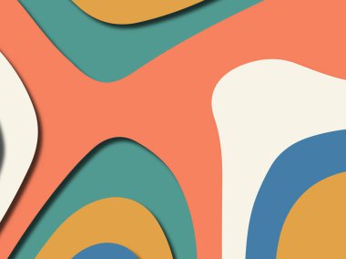 Renkli oyma sanat. Kağıt arka plan şekilleri kesim kağıdı ile kesin. İş sunumları, el ilanları, afişler, davetler için şablon tasarım düzen