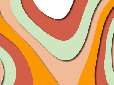 Renkli oyma sanat. Kağıt arka plan şekilleri kesim kağıdı ile kesin. İş sunumları, el ilanları, afişler, davetler için şablon tasarım düzen