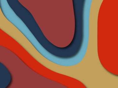 Renkli oyma sanat. Kağıt arka plan şekilleri kesim kağıdı ile kesin. İş sunumları, el ilanları, afişler, davetler için şablon tasarım düzen