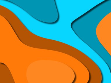 Renkli oyma sanat. Kağıt arka plan şekilleri kesim kağıdı ile kesin. İş sunumları, el ilanları, afişler, davetler için şablon tasarım düzen