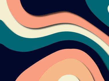 Renkli oyma sanat. Kağıt arka plan şekilleri kesim kağıdı ile kesin. İş sunumları, el ilanları, afişler, davetler için şablon tasarım düzen