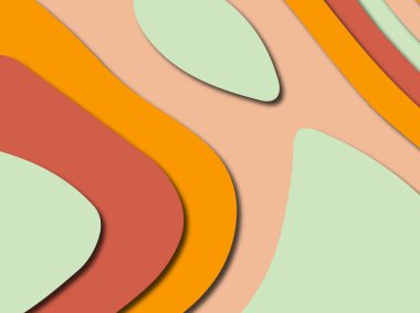 Renkli oyma sanat. Kağıt arka plan şekilleri kesim kağıdı ile kesin. İş sunumları, el ilanları, afişler, davetler için şablon tasarım düzen