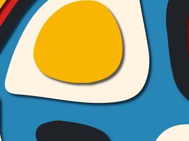 Renkli oyma sanat. Kağıt arka plan şekilleri kesim kağıdı ile kesin. İş sunumları, el ilanları, afişler, davetler için şablon tasarım düzen