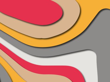 Renkli oyma sanat. Kağıt arka plan şekilleri kesim kağıdı ile kesin. İş sunumları, el ilanları, afişler, davetler için şablon tasarım düzen