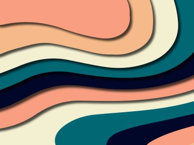 Renkli oyma sanat. Kağıt arka plan şekilleri kesim kağıdı ile kesin. İş sunumları, el ilanları, afişler, davetler için şablon tasarım düzen