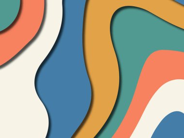 Renkli oyma sanat. Kağıt arka plan şekilleri kesim kağıdı ile kesin. İş sunumları, el ilanları, afişler, davetler için şablon tasarım düzen