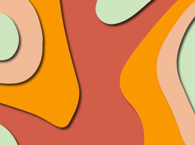 Renkli oyma sanat. Kağıt arka plan şekilleri kesim kağıdı ile kesin. İş sunumları, el ilanları, afişler, davetler için şablon tasarım düzen