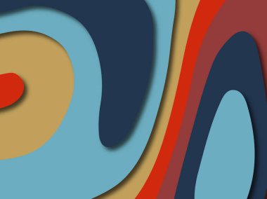 Renkli oyma sanat. Kağıt arka plan şekilleri kesim kağıdı ile kesin. İş sunumları, el ilanları, afişler, davetler için şablon tasarım düzen