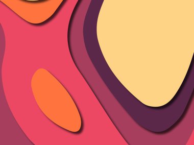 Renkli oyma sanat. Kağıt arka plan şekilleri kesim kağıdı ile kesin. İş sunumları, el ilanları, afişler, davetler için şablon tasarım düzen