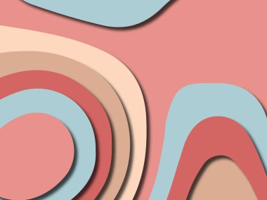 Renkli oyma sanat. Kağıt arka plan şekilleri kesim kağıdı ile kesin. İş sunumları, el ilanları, afişler, davetler için şablon tasarım düzen