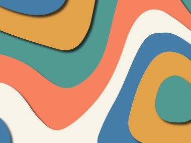 Renkli oyma sanat. Kağıt arka plan şekilleri kesim kağıdı ile kesin. İş sunumları, el ilanları, afişler, davetler için şablon tasarım düzen