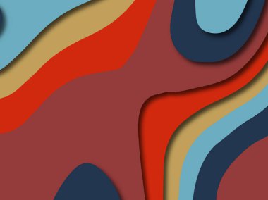 Renkli oyma sanat. Kağıt arka plan şekilleri kesim kağıdı ile kesin. İş sunumları, el ilanları, afişler, davetler için şablon tasarım düzen