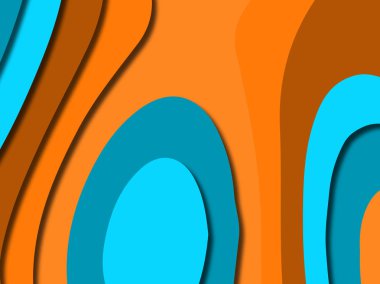 Renkli oyma sanat. Kağıt arka plan şekilleri kesim kağıdı ile kesin. İş sunumları, el ilanları, afişler, davetler için şablon tasarım düzen