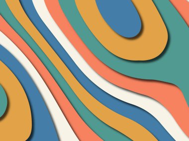 Renkli oyma sanat. Kağıt arka plan şekilleri kesim kağıdı ile kesin. İş sunumları, el ilanları, afişler, davetler için şablon tasarım düzen