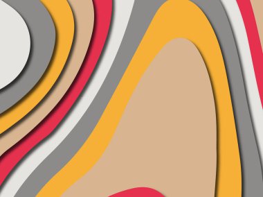 Renkli oyma sanat. Kağıt arka plan şekilleri kesim kağıdı ile kesin. İş sunumları, el ilanları, afişler, davetler için şablon tasarım düzen