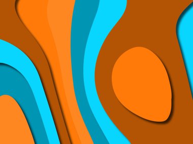 Renkli oyma sanat. Kağıt arka plan şekilleri kesim kağıdı ile kesin. İş sunumları, el ilanları, afişler, davetler için şablon tasarım düzen