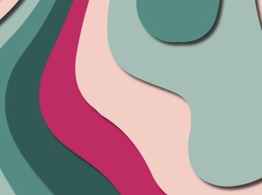 Renkli oyma sanat. Kağıt arka plan şekilleri kesim kağıdı ile kesin. İş sunumları, el ilanları, afişler, davetler için şablon tasarım düzen