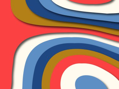 Renkli oyma sanat. Kağıt arka plan şekilleri kesim kağıdı ile kesin. İş sunumları, el ilanları, afişler, davetler için şablon tasarım düzen