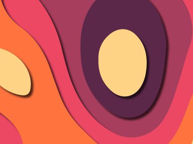 Renkli oyma sanat. Kağıt arka plan şekilleri kesim kağıdı ile kesin. İş sunumları, el ilanları, afişler, davetler için şablon tasarım düzen