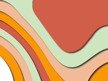 Renkli oyma sanat. Kağıt arka plan şekilleri kesim kağıdı ile kesin. İş sunumları, el ilanları, afişler, davetler için şablon tasarım düzen