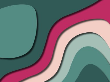 Renkli oyma sanat. Kağıt arka plan şekilleri kesim kağıdı ile kesin. İş sunumları, el ilanları, afişler, davetler için şablon tasarım düzen