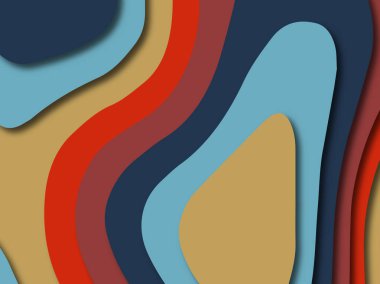 Renkli oyma sanat. Kağıt arka plan şekilleri kesim kağıdı ile kesin. İş sunumları, el ilanları, afişler, davetler için şablon tasarım düzen