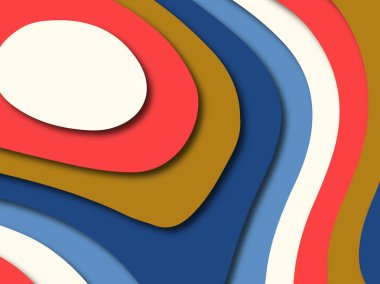 Renkli oyma sanat. Kağıt arka plan şekilleri kesim kağıdı ile kesin. İş sunumları, el ilanları, afişler, davetler için şablon tasarım düzen