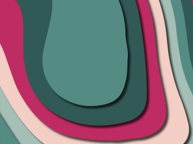 Renkli oyma sanat. Kağıt arka plan şekilleri kesim kağıdı ile kesin. İş sunumları, el ilanları, afişler, davetler için şablon tasarım düzen