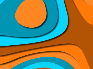 Renkli oyma sanat. Kağıt arka plan şekilleri kesim kağıdı ile kesin. İş sunumları, el ilanları, afişler, davetler için şablon tasarım düzen