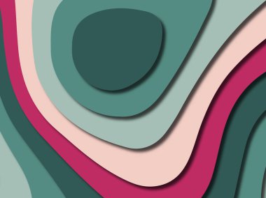 Renkli oyma sanat. Kağıt arka plan şekilleri kesim kağıdı ile kesin. İş sunumları, el ilanları, afişler, davetler için şablon tasarım düzen