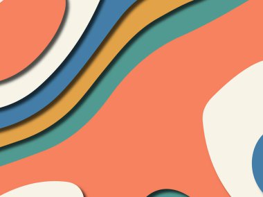 Renkli oyma sanat. Kağıt arka plan şekilleri kesim kağıdı ile kesin. İş sunumları, el ilanları, afişler, davetler için şablon tasarım düzen