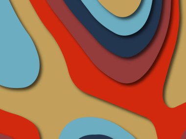 Renkli oyma sanat. Kağıt arka plan şekilleri kesim kağıdı ile kesin. İş sunumları, el ilanları, afişler, davetler için şablon tasarım düzen