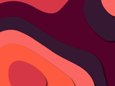 Renkli oyma sanat. Kağıt arka plan şekilleri kesim kağıdı ile kesin. İş sunumları, el ilanları, afişler, davetler için şablon tasarım düzen