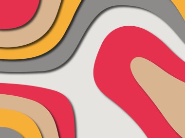 Renkli oyma sanat. Kağıt arka plan şekilleri kesim kağıdı ile kesin. İş sunumları, el ilanları, afişler, davetler için şablon tasarım düzen