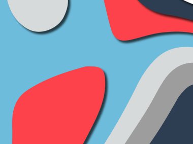 Renkli oyma sanat. Kağıt arka plan şekilleri kesim kağıdı ile kesin. İş sunumları, el ilanları, afişler, davetler için şablon tasarım düzen