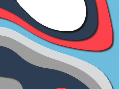 Renkli oyma sanat. Kağıt arka plan şekilleri kesim kağıdı ile kesin. İş sunumları, el ilanları, afişler, davetler için şablon tasarım düzen