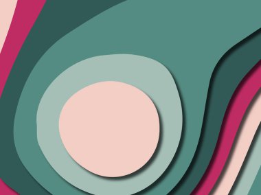 Renkli oyma sanat. Kağıt arka plan şekilleri kesim kağıdı ile kesin. İş sunumları, el ilanları, afişler, davetler için şablon tasarım düzen